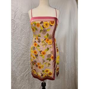 #0130 -READ! Vintage 90s Laundry By Shelli Segal Pink Silk Slip On Dress Size 6